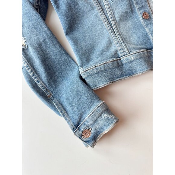 MOTHER The Bruiser Love Gun Cropped Fit Stretch Denim Jacket, Size S - Picture 9 of 16